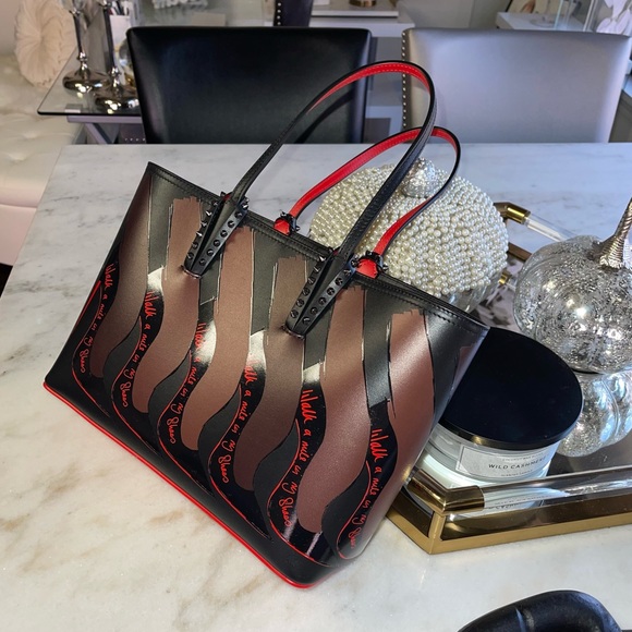 New Christian Louboutin Walk A Mile in My Shoes Cabata Small Grained Leather Bag - Picture 5 of 16